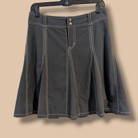 Athleta Vintage Grey Low Rise Flowy Long Athletic Skort Y2K Athleisure - Picture 1 of 8